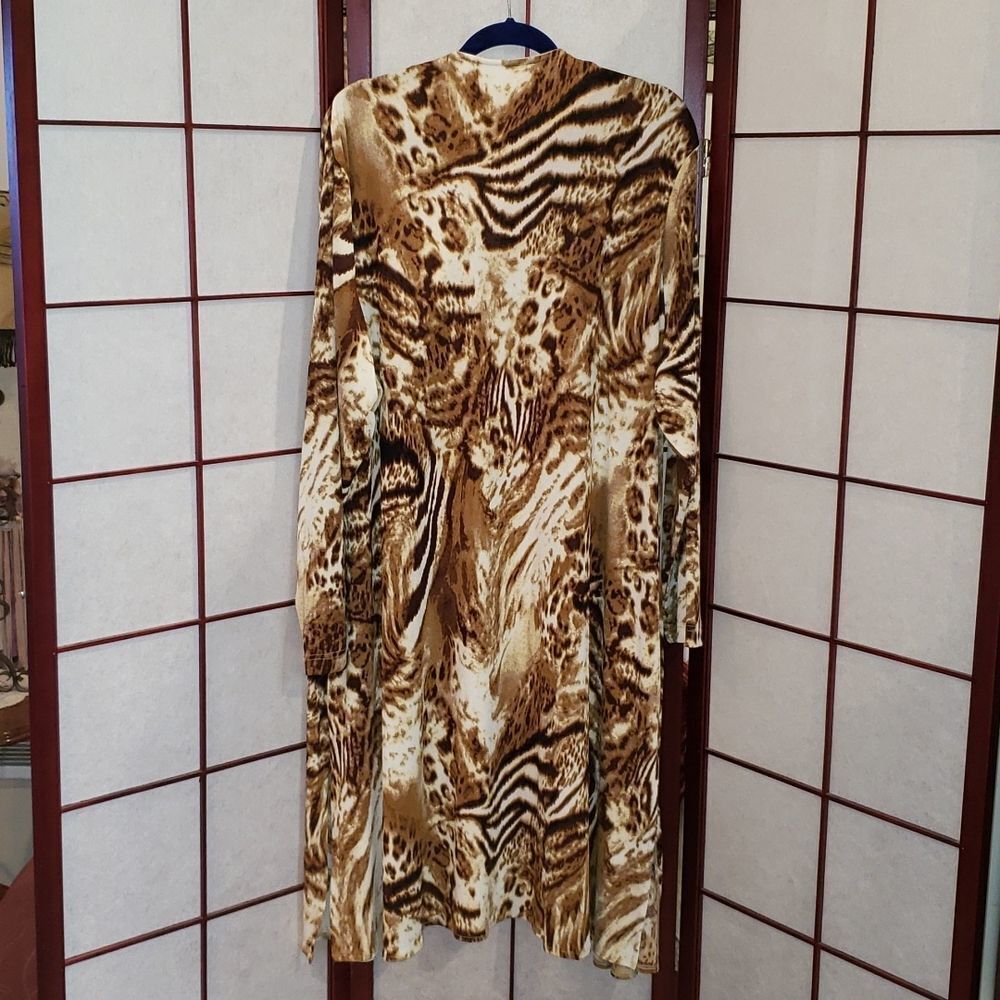 Soft Focus Open-Faced Leopard Print Cardigan - image 5